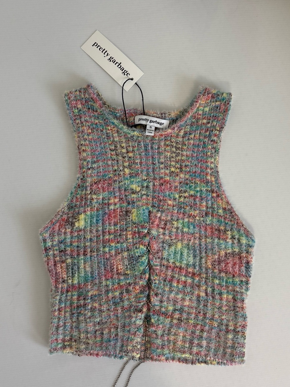 Pretty Garbage Multicolor Knit Crop Tank